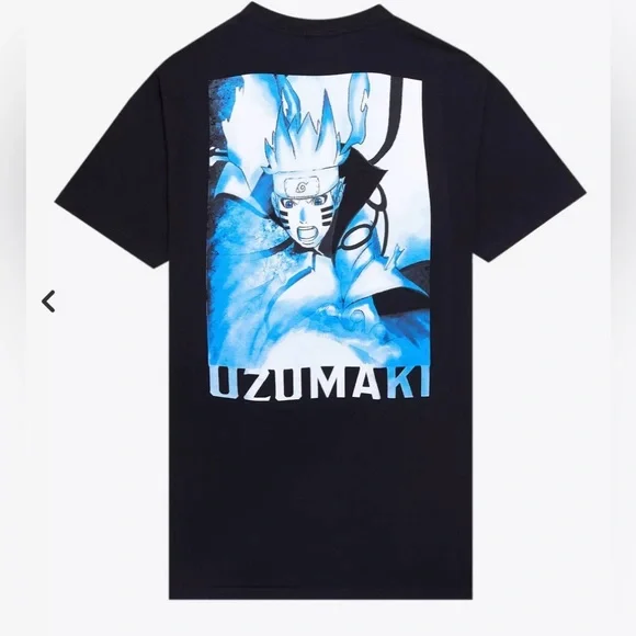 NARUTO SHIPPUDEN SIX PATHS SAGE MODE DOUBLE SIDED FIRE ICE GRAPHIC TEE - Picture 2 of 8